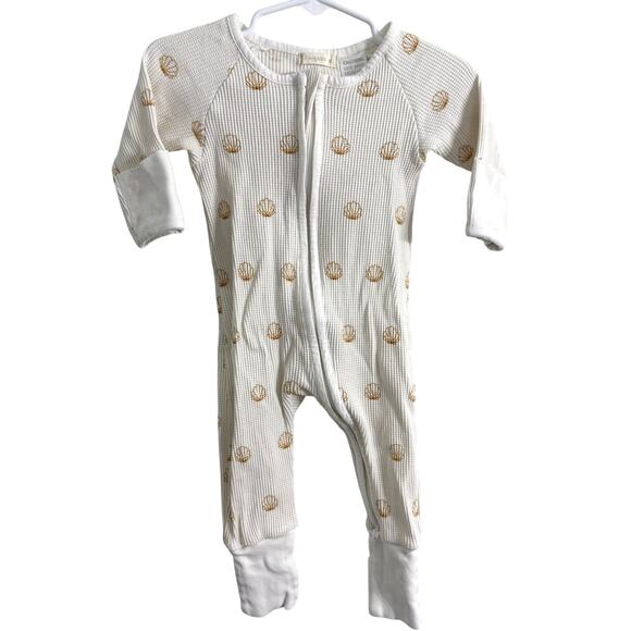 Woven Kids Shell Waffle Zip Suit Footie Sleeper Size 3-6 Months - Picture 2 of 7